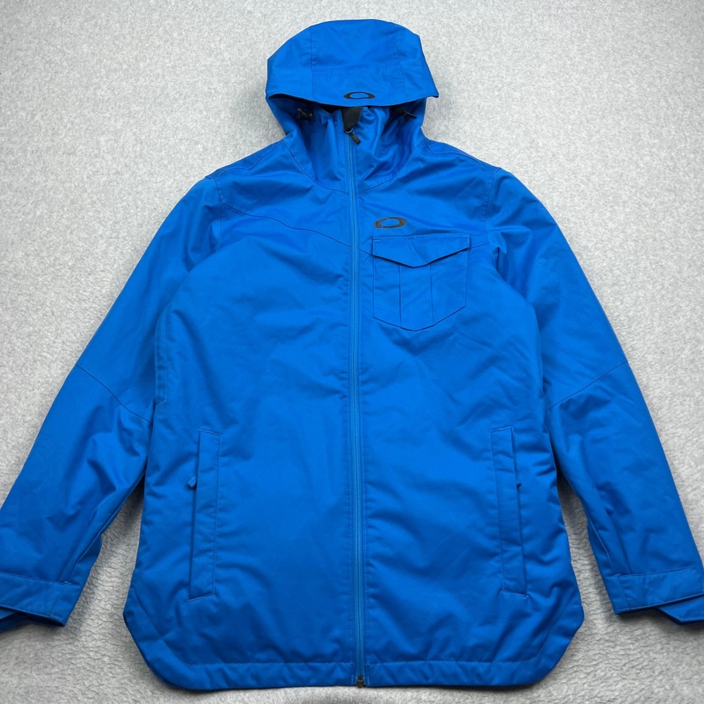 Oakley Region Insulated Jacket Mens‎ Small Blue Hooded Full Zip Ski Coat 411809